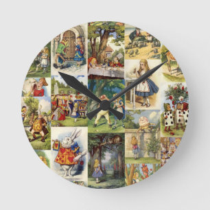 Horloge Ronde alice au pays des merveilles