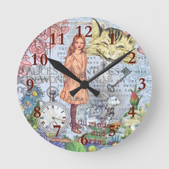 Horloge Ronde Alice au pays des merveilles Classique Cheshire Ra (Recto)