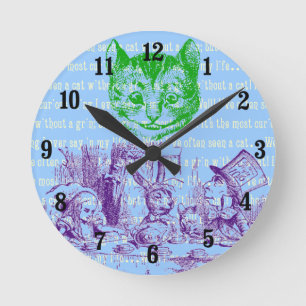 Horloge Ronde Alice de Wonderland