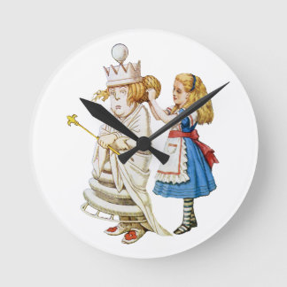 Horloge Ronde Alice et la reine blanche au pays des merveilles