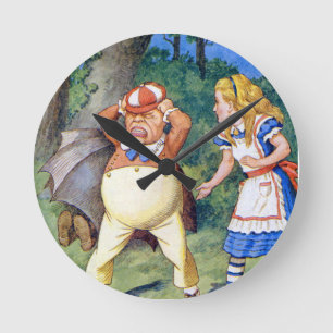 Horloge Ronde Alice et un Tweedledum fâché au pays des