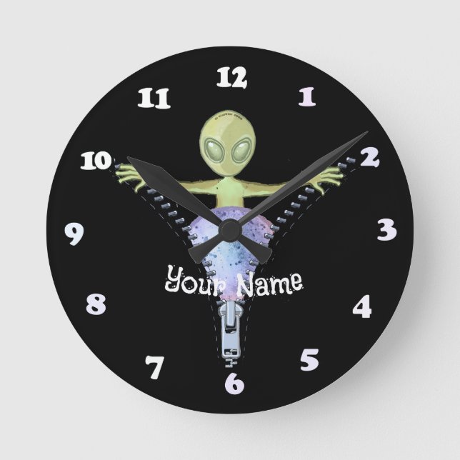Horloge Ronde Alien à fermeture éclair  (Recto)