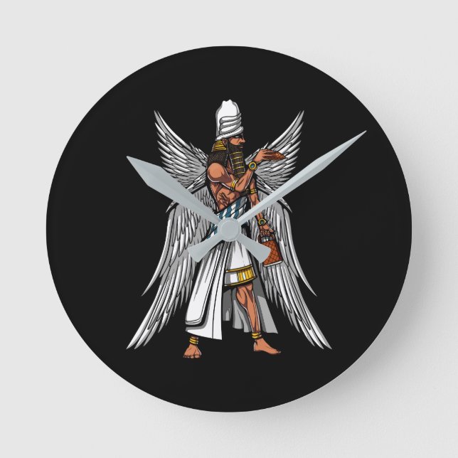 Horloge Ronde Alien Anunnaki Dieu Ancien roi sumérien (Recto)