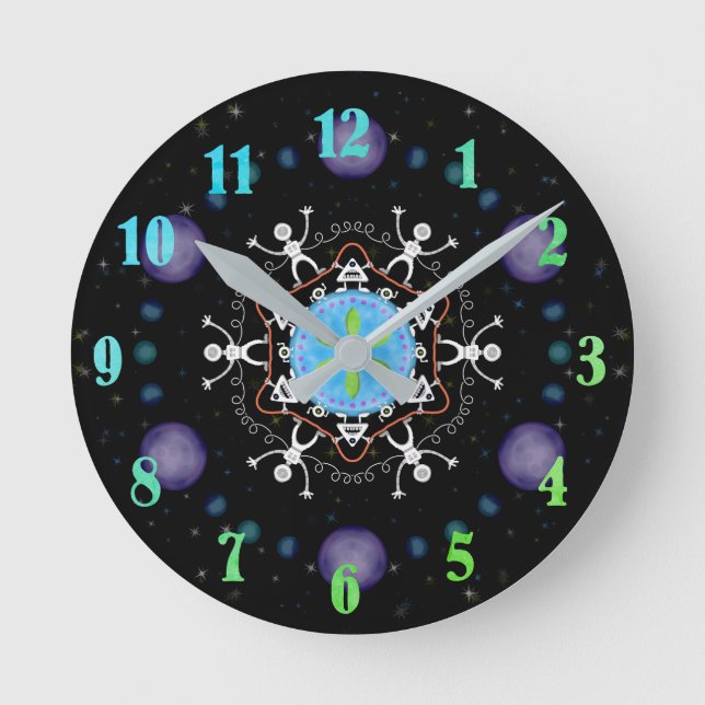 Horloge Ronde Alien Buddies (Recto)
