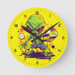 Horloge Ronde ALIEN DINKSTRIKTOR 3000 Pickleball