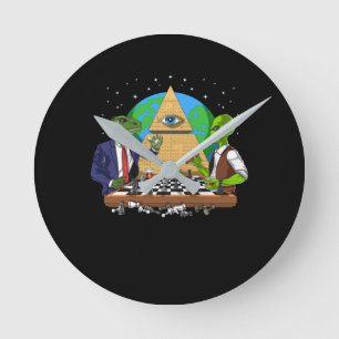 Horloge Ronde Alien Illuminati
