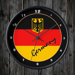 Horloge Ronde Allemagne Horloge, Design moderne, Drapeau alleman