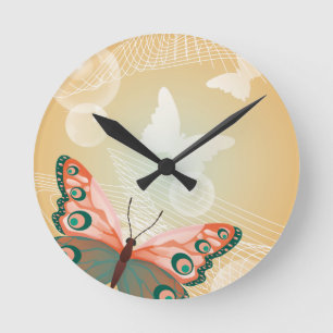 Horloge Ronde Aloha Hawaiian Butterfly Mariage Love Art Destiny