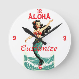 Horloge Ronde Aloha Mermaid Thunder_Thunder_Cove