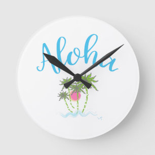 Horloge Ronde Aloha Plages Hawaii Style été