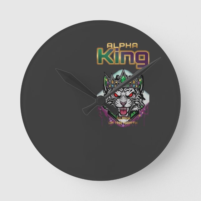 Horloge Ronde Alpha king lion motivational office (Recto)