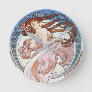 Horloge Ronde Alphonse Mucha déesse