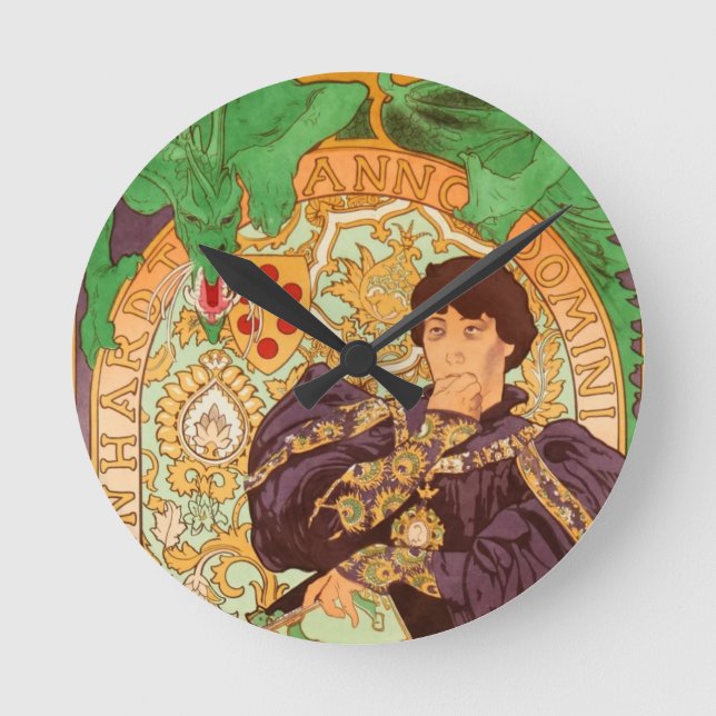 Horloge Ronde Alphonse Mucha Prince and Dragon (Recto)