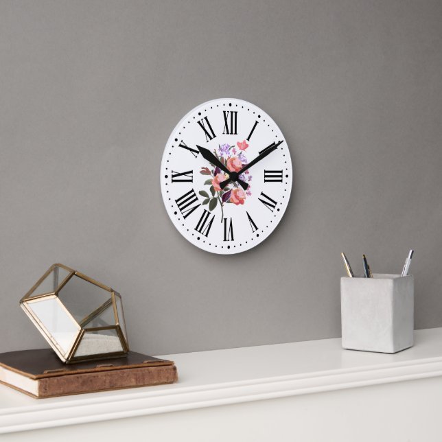 Horloge Ronde Amateurs de fleurs mignonnes (Bureau)