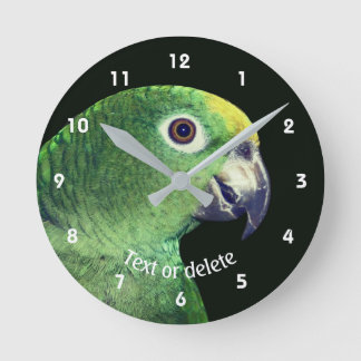 Horloge Ronde Amazon Perroquet à nuque jaune Personnalisé