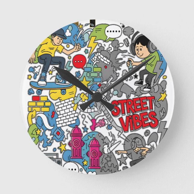 Horloge Ronde Ambiance de rue (Recto)
