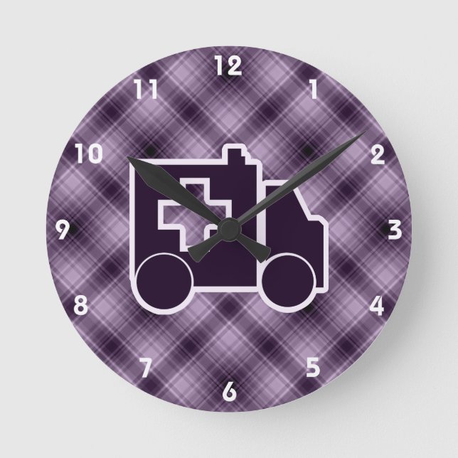 Horloge Ronde Ambulance violette (Recto)