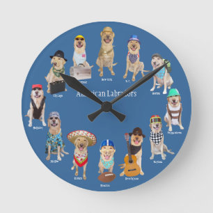 Horloge Ronde Américain Labradors