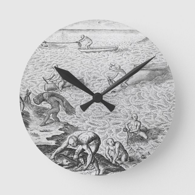 Horloge Ronde American Indian method of whaling, from an account (Recto)