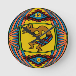 Horloge Ronde Amérindien KOKOPELLI
