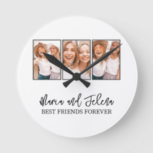 Horloge Ronde Amitié personnalisée Modèle photo BFF