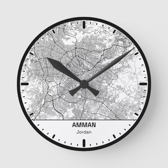 Horloge Ronde Amman Clock City Line Art (Recto)