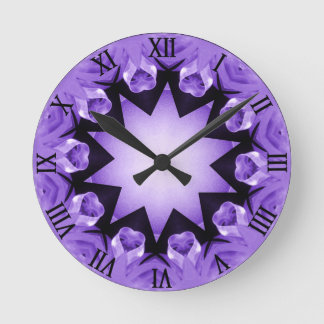Horloge Ronde Amour dans l'horloge mauve__Wall