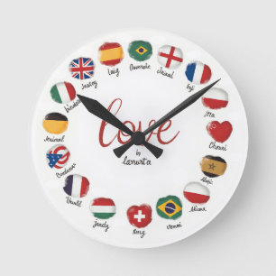 Horloge Ronde Amour dans l'horloge murale, 8" en acrylique ronde