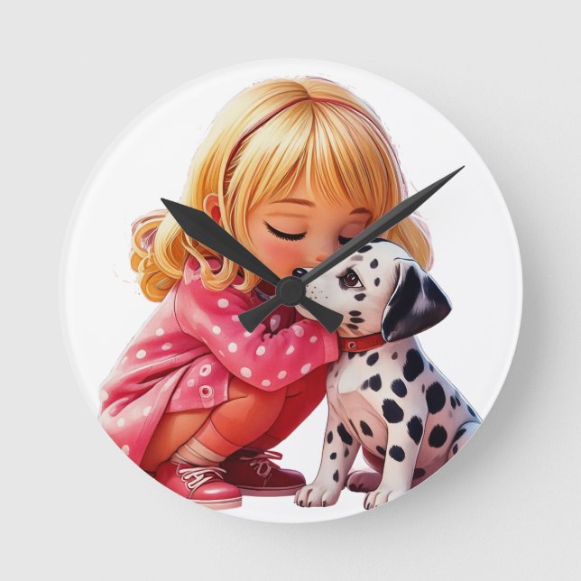 Horloge Ronde Amour de chiot (Recto)