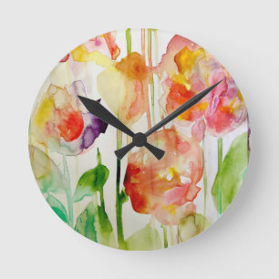 Horloge Ronde amour floral