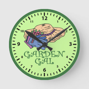 Horloge Ronde Amour Gardening ? Fleur végétale Jardin Gal vert