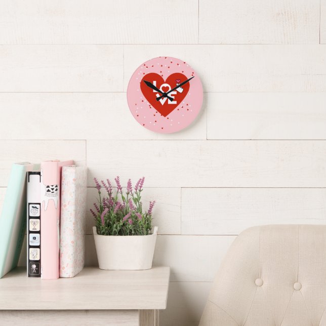 Horloge Ronde Amour Heureuse Sainte-Valentin (Salle de lecture)