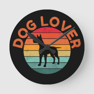 HORLOGE RONDE AMOUREUX DE CHIEN