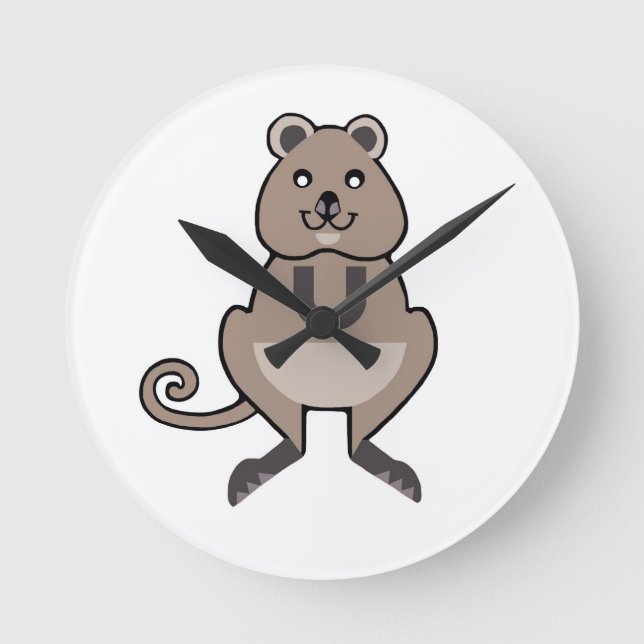 Horloge Ronde Amoureux des animaux - Cool Aussie QUOKKA - Marsup (Recto)