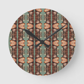Horloge Ronde amoureux des champignons fantaisistes tripants