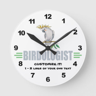 Horloge Ronde Amoureux drôle de la Perruche Cockatiel