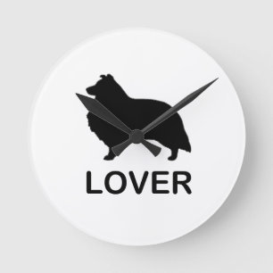 Horloge Ronde Amoureux du Shetland Sheepdog