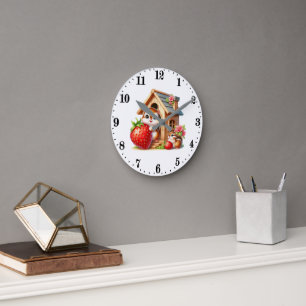 Horloge Ronde Amoureux mignons de l'écureuil de terre à la frais