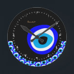 Horloge Ronde Amulet & Evil Eye Talisman, turc / arabe<br><div class="desc">HORLOGE DU MUR (hamsa / utile ‎) : Evil Eye Talisman & Amulet pour la protection contre la négativité et la bonne chance bringer. Originaire traditionnellement des tribus arabes, turques, grecques et vous protège de toute mauvaise volonté qui pourrait autrement avoir un effet négatif sur votre bien-être ou votre vie...</div>