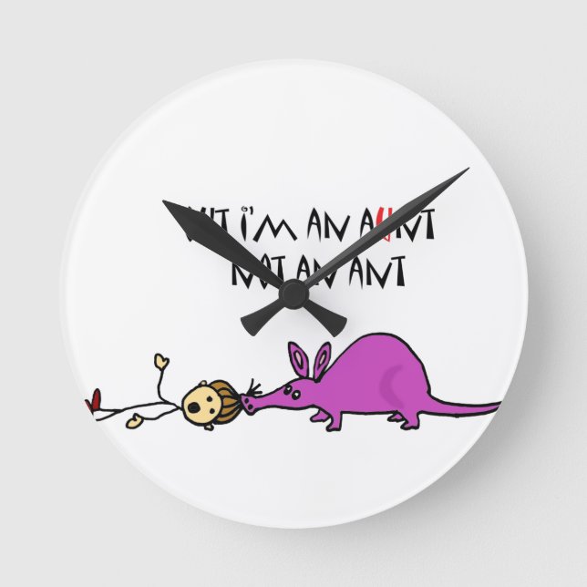 Horloge Ronde Amusant Aardvark Mating Tante not ant dessin animé (Recto)