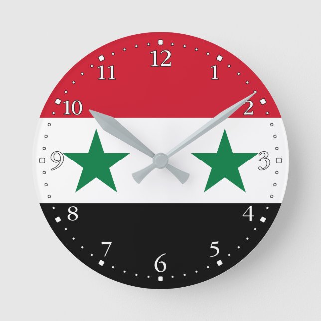 Horloge Ronde Ancien drapeau de Syrie (Recto)