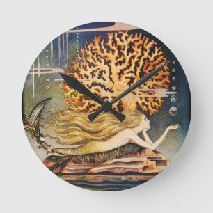 Horloge Ronde Andersen : Dessin de petite sirène