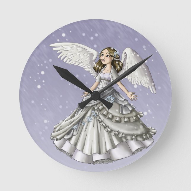 Horloge Ronde Ange de neige (Recto)