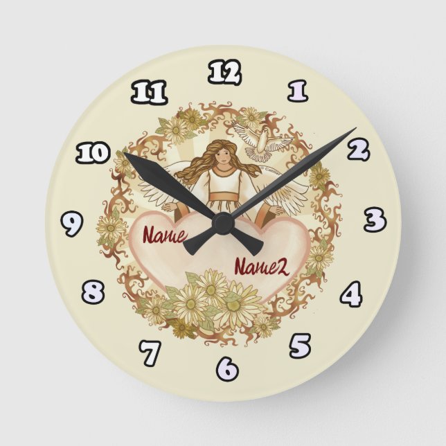 Horloge Ronde Ange de Véritable Amour (Recto)
