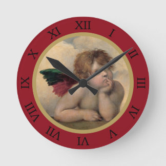 Horloge Ronde Ange du Sistine Madonna par Raphael