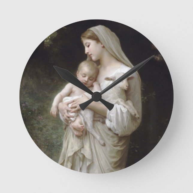 Horloge Ronde Ange et bébé Jésus (Recto)