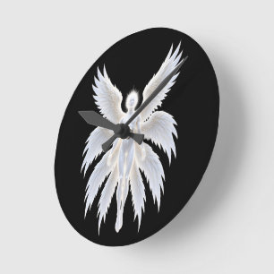 Horloge Ronde Ange gardien céleste Art Fantastique