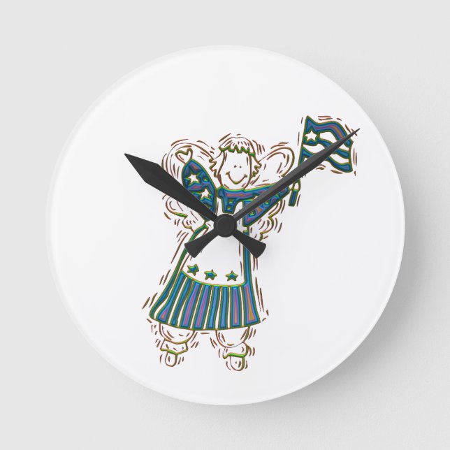 Horloge Ronde Ange patriotique (Recto)