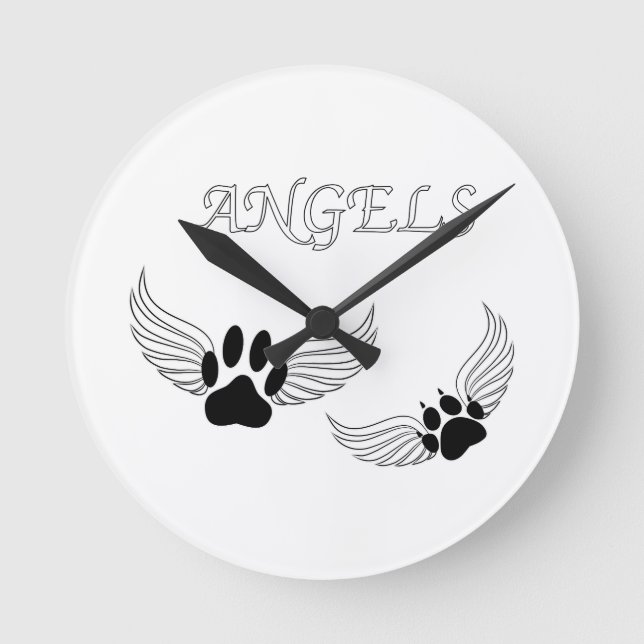 Horloge Ronde Angel Pet Paws (Recto)