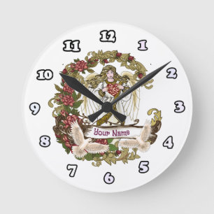 Horloge Ronde Angel rose